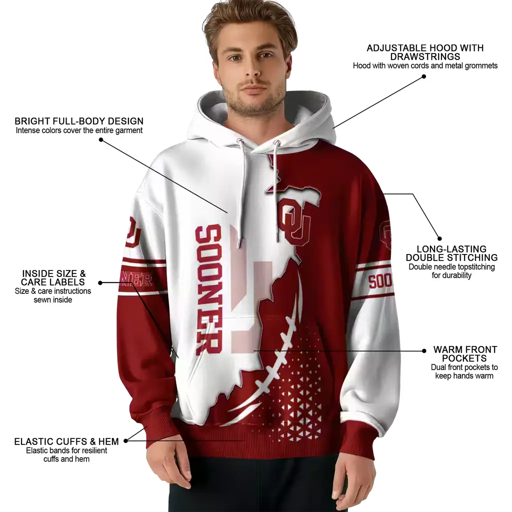 oklahoma sooners triangular pattern crimson white hoodie latest model oklahoma sooners triangular pattern crimson white hoodie latest model