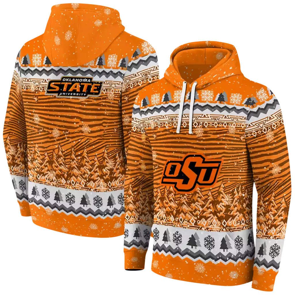 oklahoma state cowboys christmas trees orange hoodie fashion forward oklahoma state cowboys christmas trees orange hoodie fashion forward