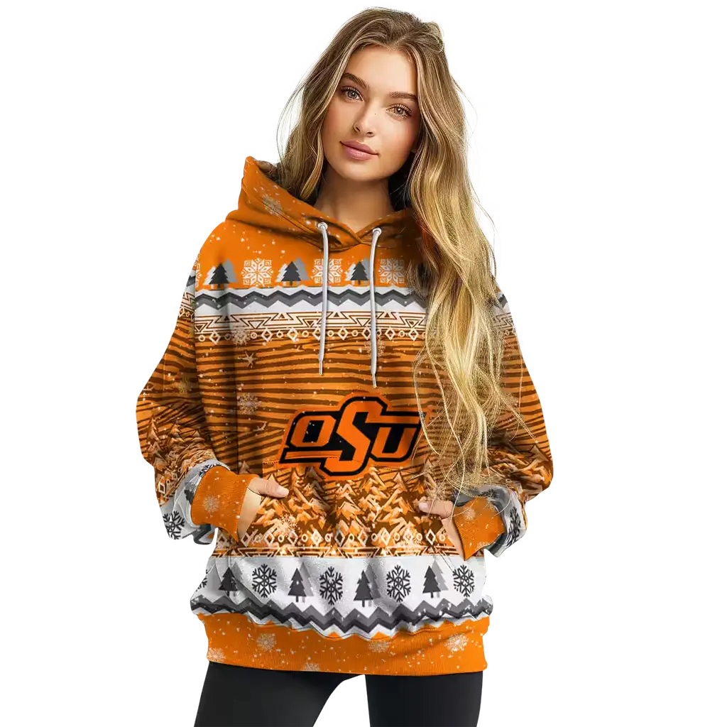 oklahoma state cowboys christmas trees orange hoodie high quality oklahoma state cowboys christmas trees orange hoodie high quality