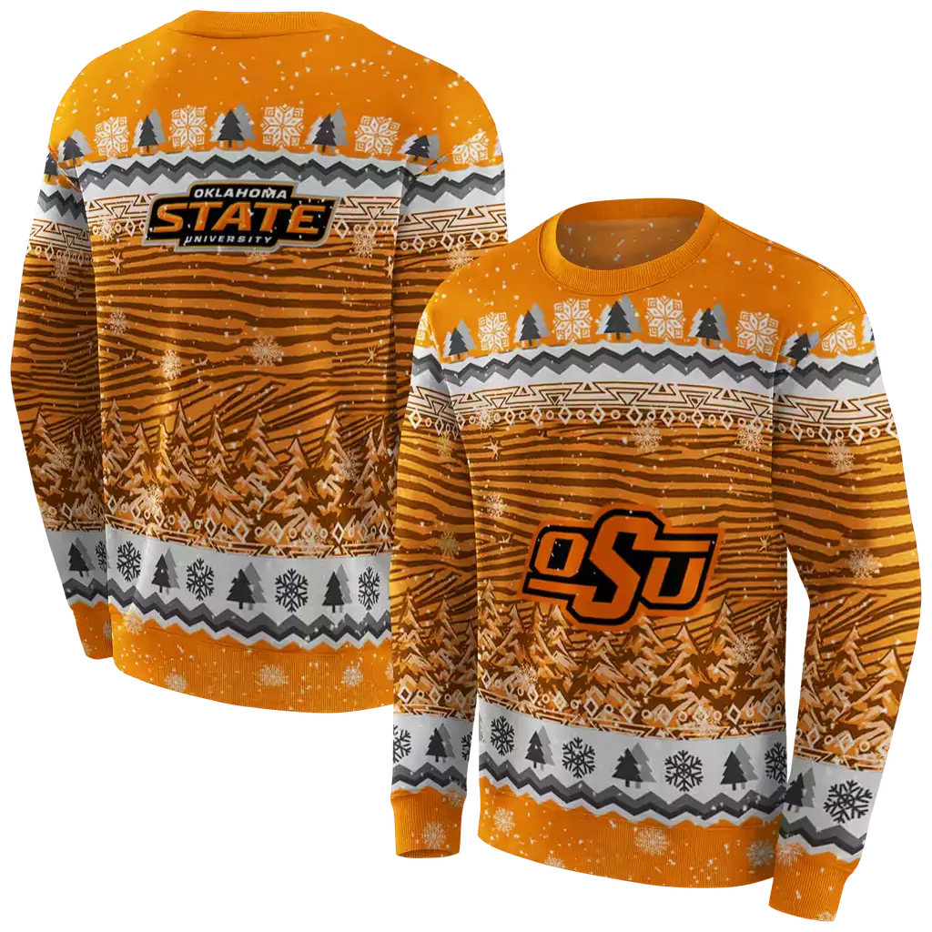 oklahoma state cowboys christmas trees orange hoodie premium grade oklahoma state cowboys christmas trees orange hoodie premium grade