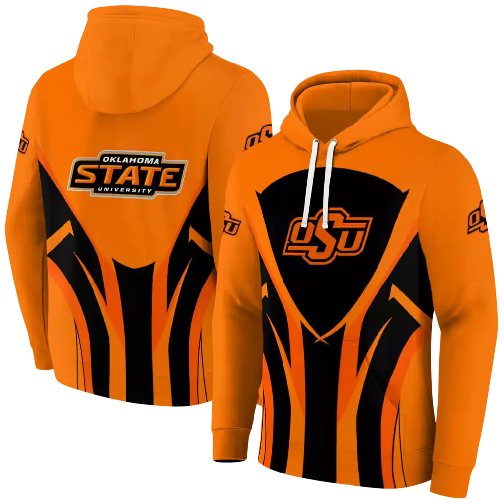 oklahoma state cowboys concentric lines orange black hoodie fashion forward oklahoma state cowboys concentric lines orange black hoodie fashion forward