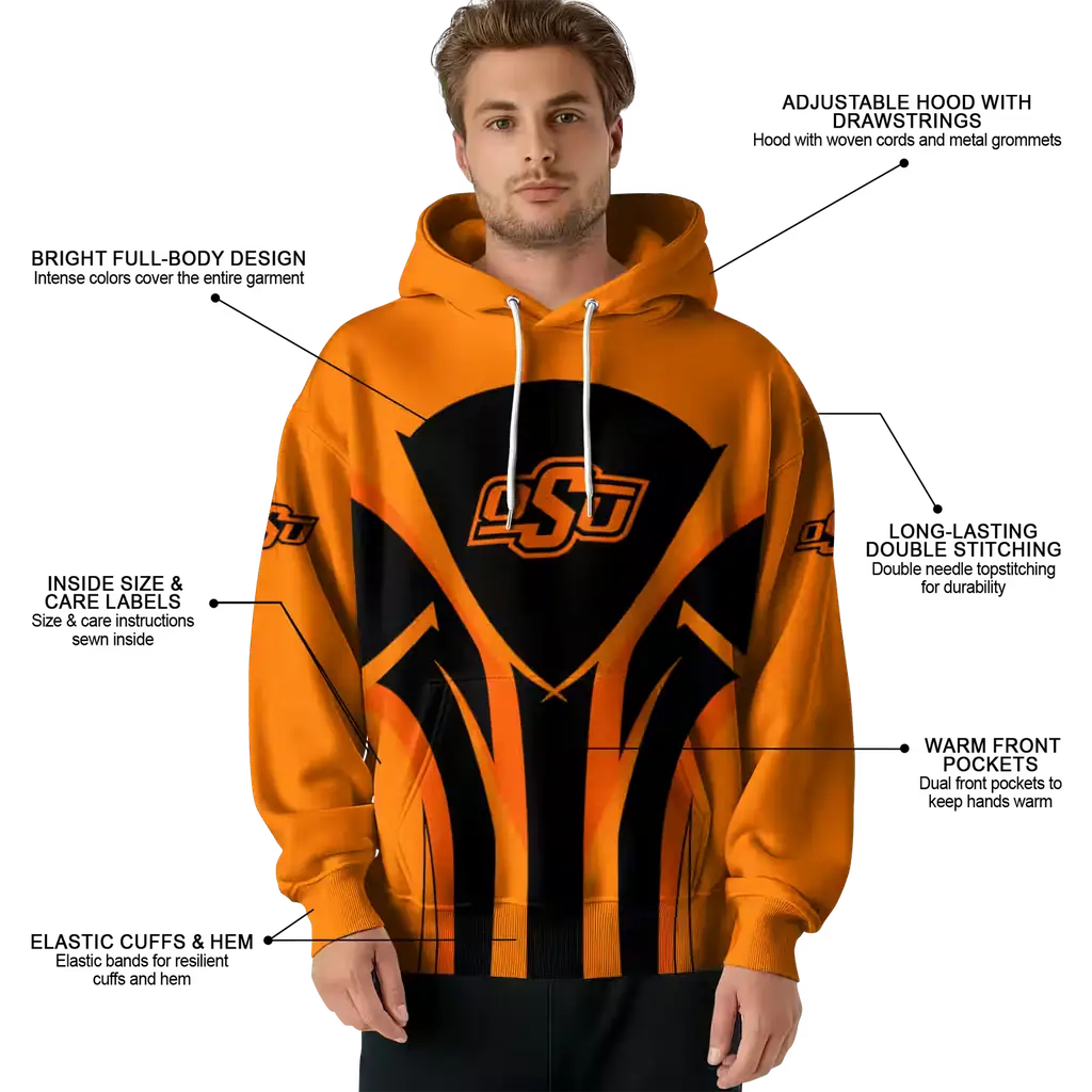 oklahoma state cowboys concentric lines orange black hoodie latest model oklahoma state cowboys concentric lines orange black hoodie latest model