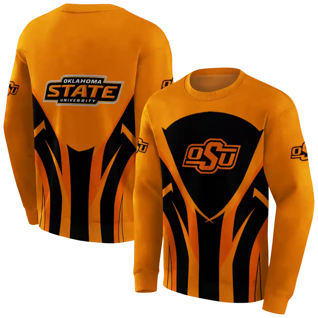 oklahoma state cowboys concentric lines orange black hoodie premium grade oklahoma state cowboys concentric lines orange black hoodie premium grade
