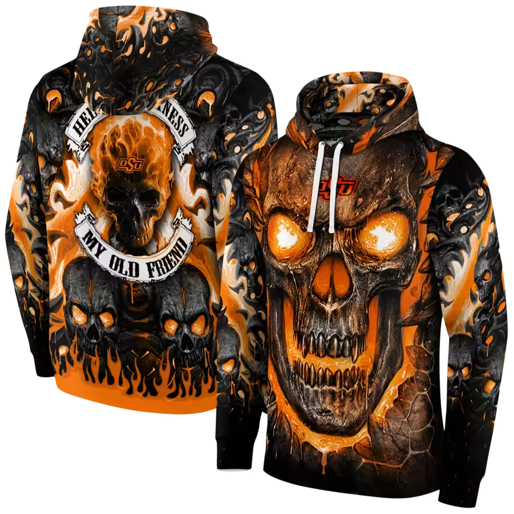 oklahoma state cowboys demonic skull orange black hoodie fashion forward oklahoma state cowboys demonic skull orange black hoodie fashion forward