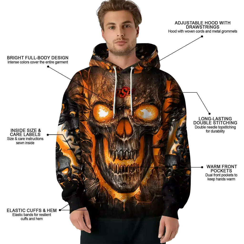 oklahoma state cowboys demonic skull orange black hoodie latest model oklahoma state cowboys demonic skull orange black hoodie latest model