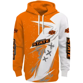 oklahoma state cowboys dynamic slash orange white hoodie best selling