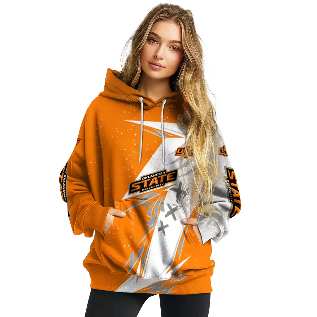 oklahoma state cowboys dynamic slash orange white hoodie high quality oklahoma state cowboys dynamic slash orange white hoodie high quality