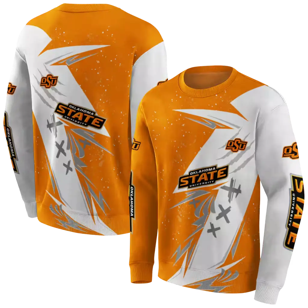oklahoma state cowboys dynamic slash orange white hoodie premium grade oklahoma state cowboys dynamic slash orange white hoodie premium grade