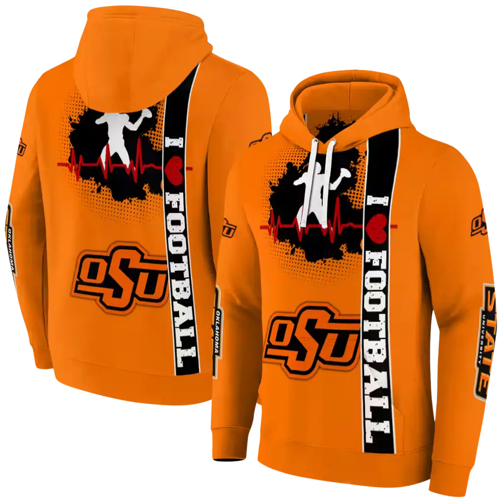 oklahoma state cowboys football heartbeat orange hoodie fashion forward oklahoma state cowboys football heartbeat orange hoodie fashion forward