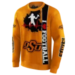 oklahoma state cowboys football heartbeat orange hoodie best selling