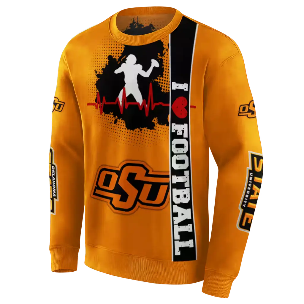 oklahoma state cowboys football heartbeat orange hoodie new arrival oklahoma state cowboys football heartbeat orange hoodie new arrival