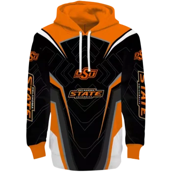 oklahoma state cowboys futuristic pattern orange black hoodie best selling
