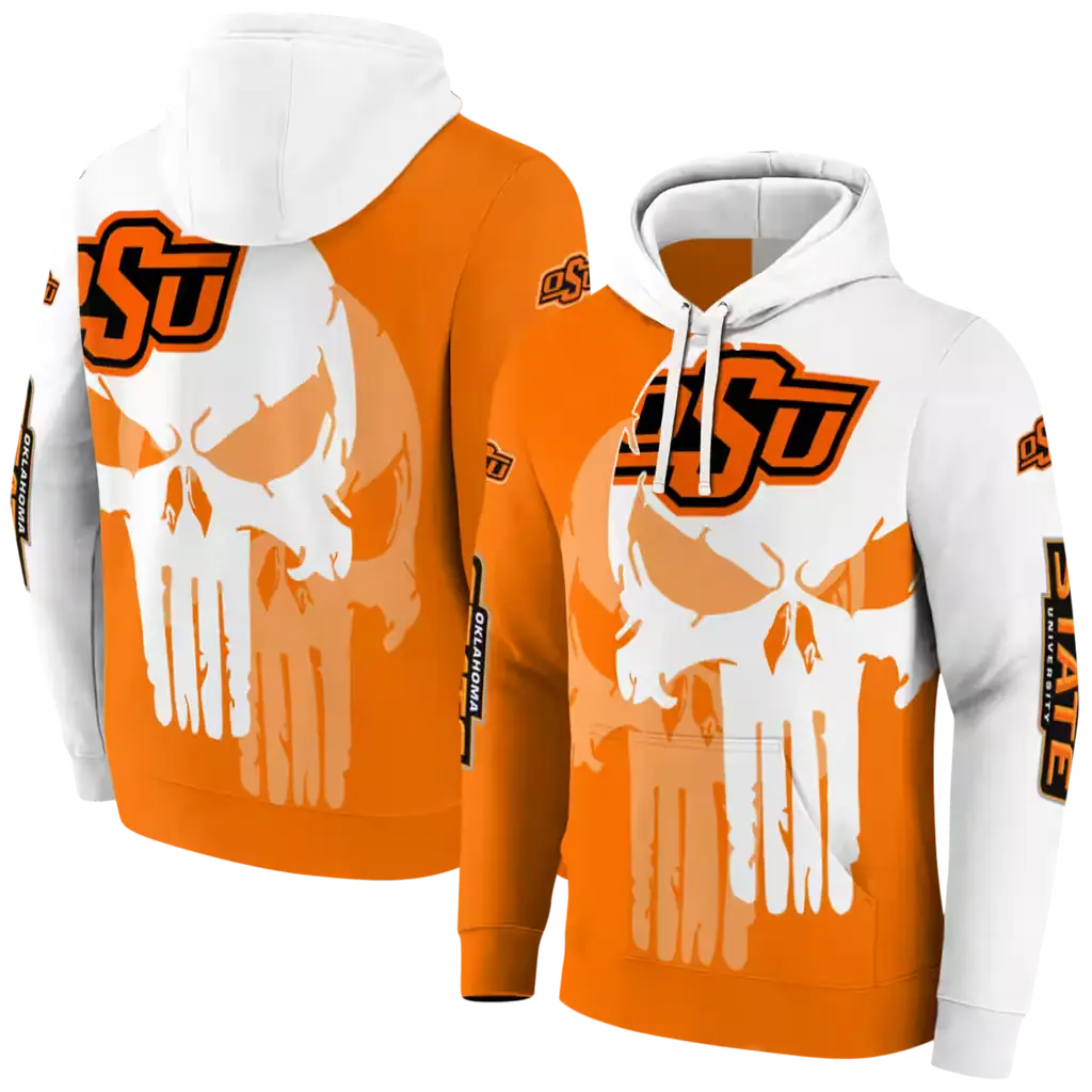 oklahoma state cowboys graphic punisher orange white hoodie fashion forward oklahoma state cowboys graphic punisher orange white hoodie fashion forward