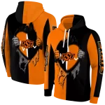 oklahoma state cowboys heartbeat graphic orange hoodie best selling