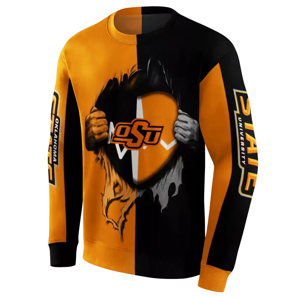 oklahoma state cowboys heartbeat graphic orange hoodie new arrival oklahoma state cowboys heartbeat graphic orange hoodie new arrival