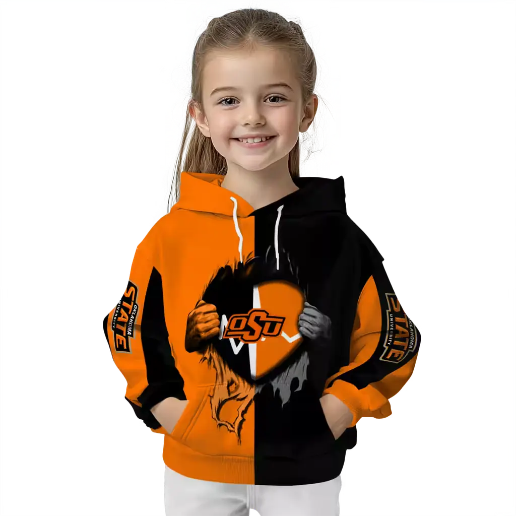 oklahoma state cowboys heartbeat graphic orange hoodie top rated oklahoma state cowboys heartbeat graphic orange hoodie top rated