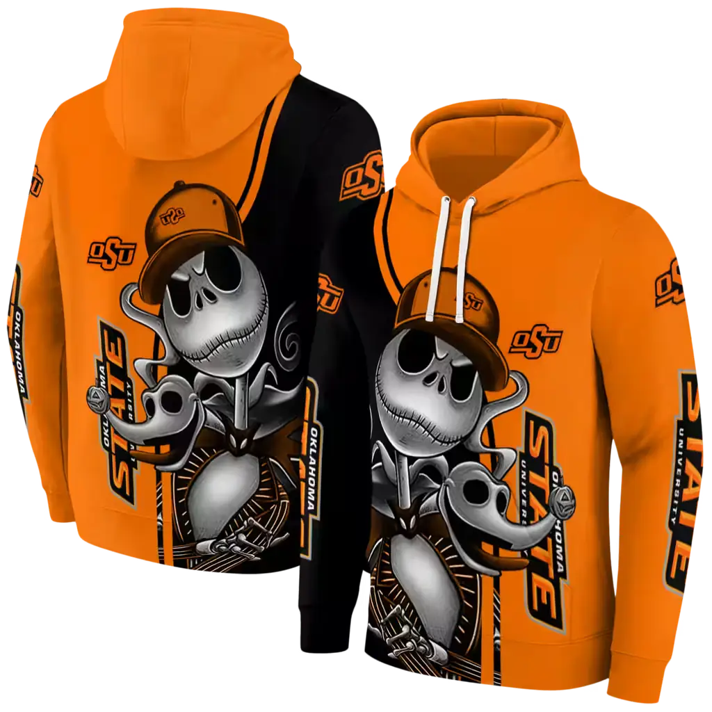 oklahoma state cowboys jack skellington orange hoodie fashion forward oklahoma state cowboys jack skellington orange hoodie fashion forward