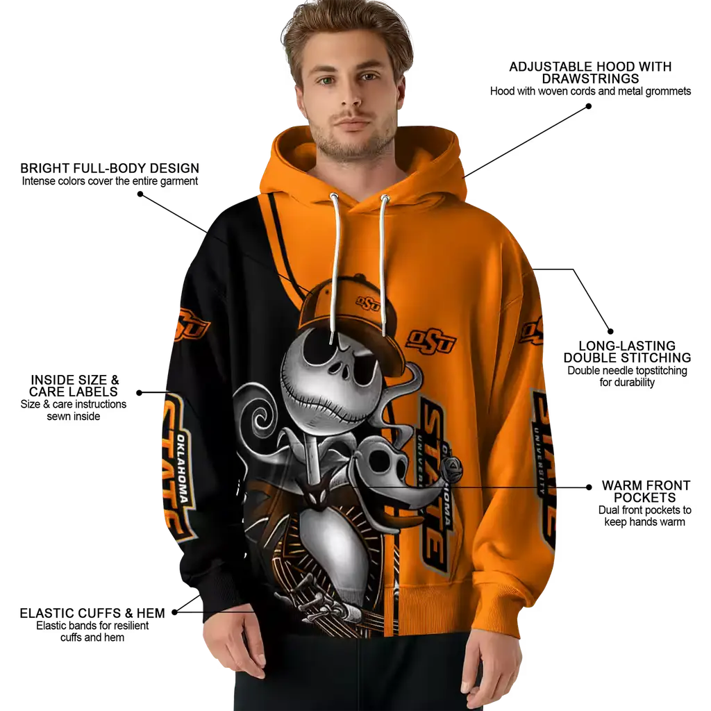 oklahoma state cowboys jack skellington orange hoodie latest model oklahoma state cowboys jack skellington orange hoodie latest model