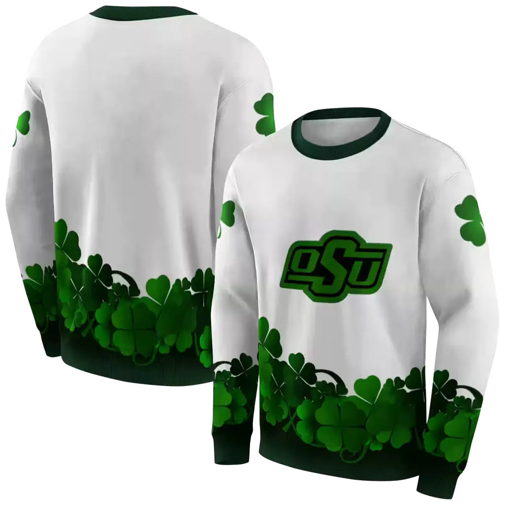 oklahoma state cowboys lucky motif white green hoodie premium grade oklahoma state cowboys lucky motif white green hoodie premium grade