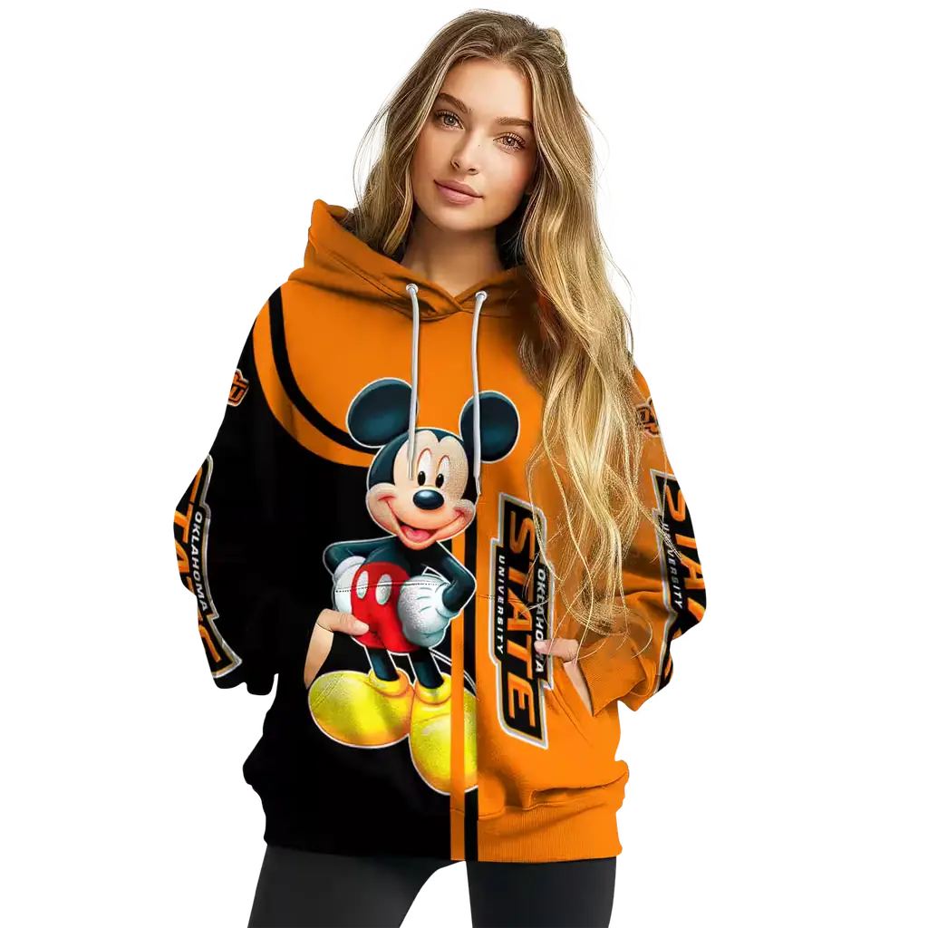 oklahoma state cowboys mickey mouse orange black hoodie high quality oklahoma state cowboys mickey mouse orange black hoodie high quality
