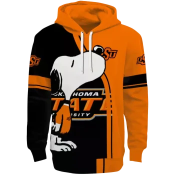 oklahoma state cowboys playful snoopy orange hoodie best selling