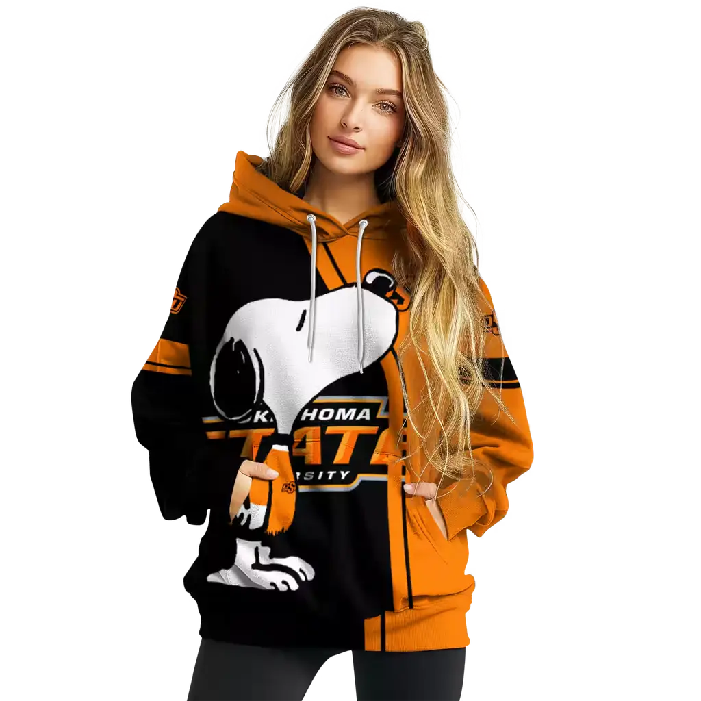 oklahoma state cowboys playful snoopy orange hoodie high quality oklahoma state cowboys playful snoopy orange hoodie high quality