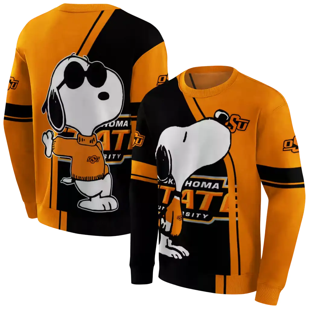 oklahoma state cowboys playful snoopy orange hoodie premium grade oklahoma state cowboys playful snoopy orange hoodie premium grade