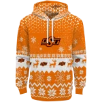 oklahoma state cowboys reindeer motif orange hoodie best selling