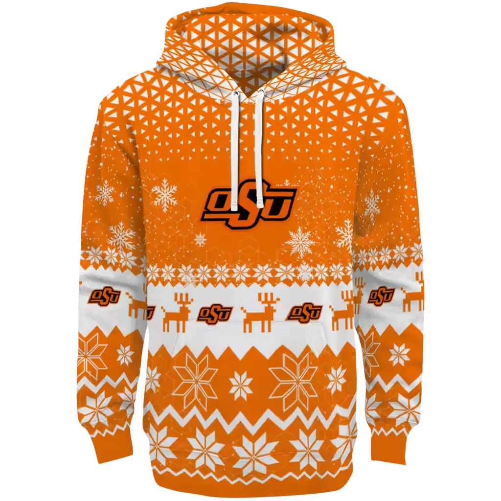 oklahoma state cowboys reindeer motif orange hoodie best selling oklahoma state cowboys reindeer motif orange hoodie best selling