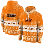 oklahoma state cowboys reindeer motif orange hoodie best selling