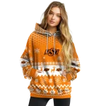 oklahoma state cowboys reindeer motif orange hoodie best selling