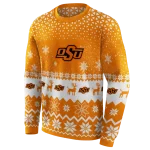 oklahoma state cowboys reindeer motif orange hoodie best selling
