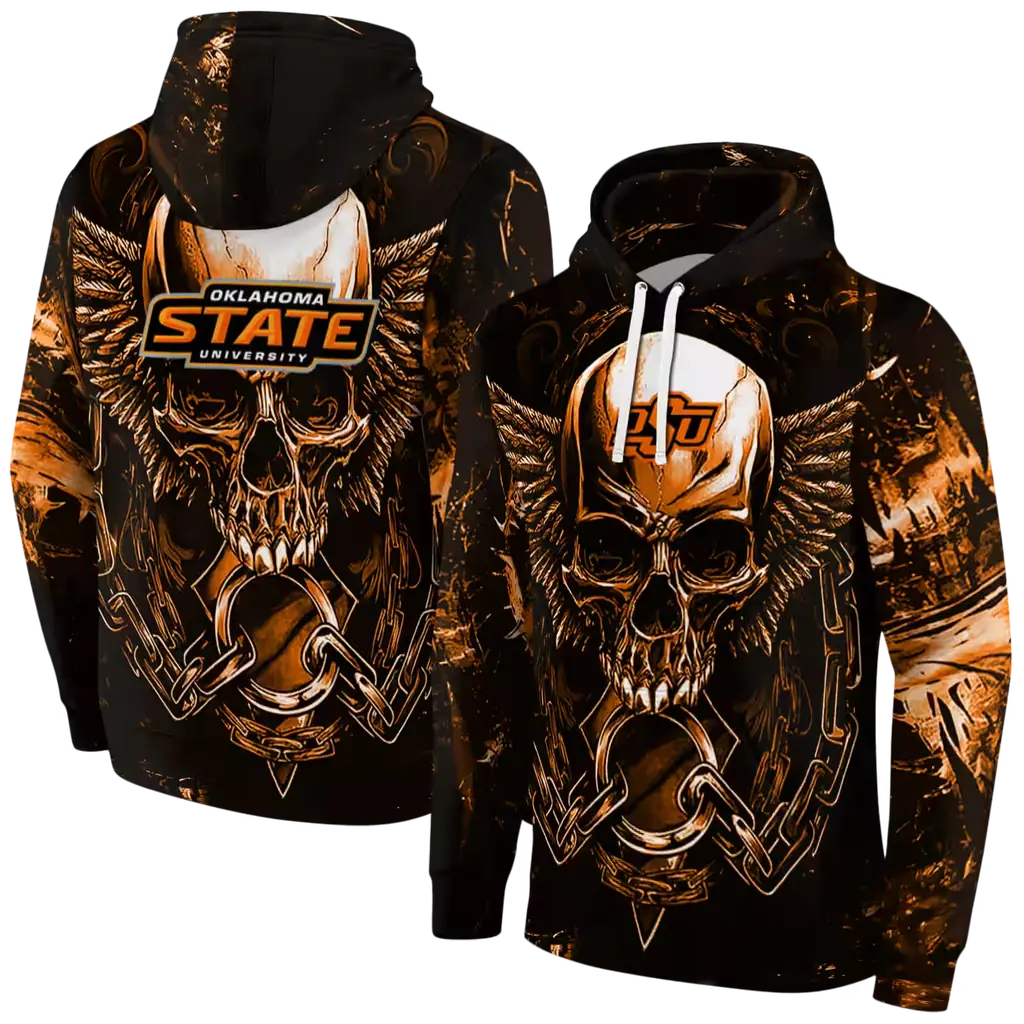 oklahoma state cowboys skull artwork orange black hoodie fashion forward oklahoma state cowboys skull artwork orange black hoodie fashion forward
