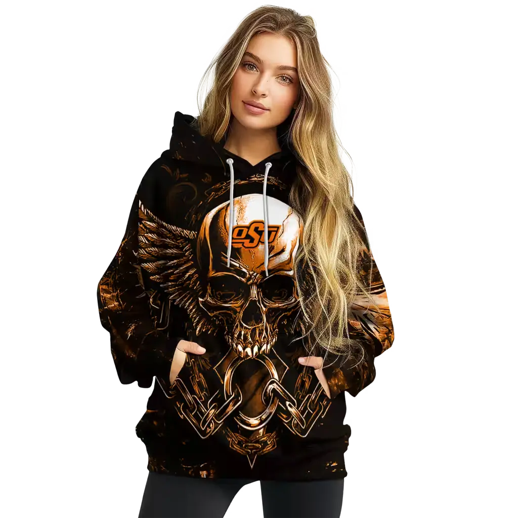 oklahoma state cowboys skull artwork orange black hoodie high quality oklahoma state cowboys skull artwork orange black hoodie high quality