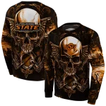 oklahoma state cowboys skull artwork orange black hoodie best selling
