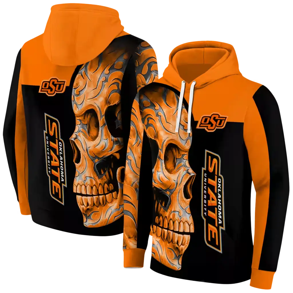 oklahoma state cowboys skull motif orange black hoodie fashion forward oklahoma state cowboys skull motif orange black hoodie fashion forward