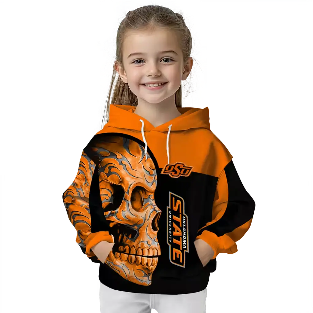 oklahoma state cowboys skull motif orange black hoodie top rated oklahoma state cowboys skull motif orange black hoodie top rated