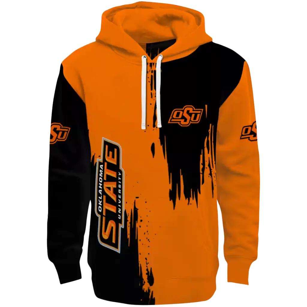 oklahoma state cowboys splatter effect orange hoodie best selling oklahoma state cowboys splatter effect orange hoodie best selling