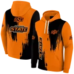 oklahoma state cowboys splatter effect orange hoodie best selling