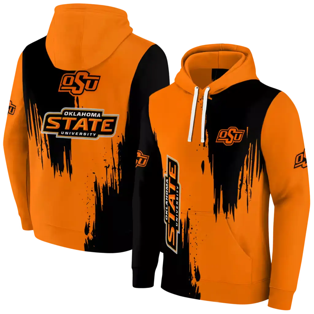 oklahoma state cowboys splatter effect orange hoodie fashion forward oklahoma state cowboys splatter effect orange hoodie fashion forward