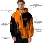 oklahoma state cowboys splatter effect orange hoodie best selling