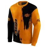 oklahoma state cowboys splatter effect orange hoodie best selling