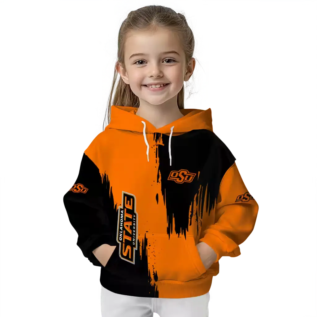 oklahoma state cowboys splatter effect orange hoodie top rated oklahoma state cowboys splatter effect orange hoodie top rated