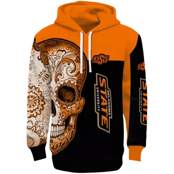 oklahoma state cowboys sugar skull orange black hoodie best selling
