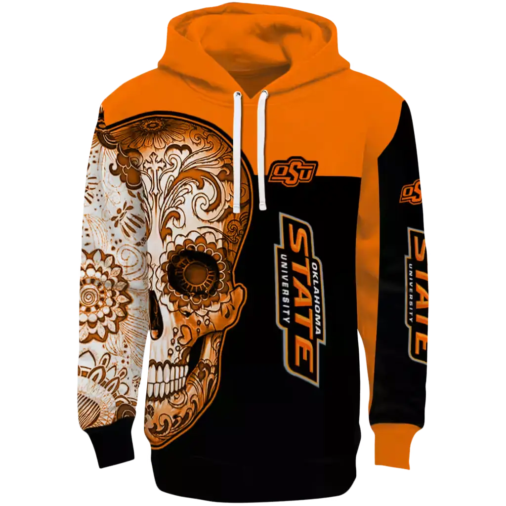 oklahoma state cowboys sugar skull orange black hoodie best selling oklahoma state cowboys sugar skull orange black hoodie best selling