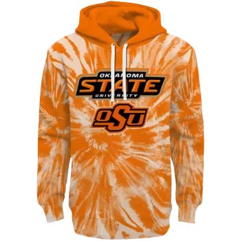 oklahoma state cowboys tie dye pattern orange hoodie best selling