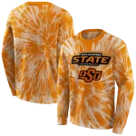 oklahoma state cowboys tie dye pattern orange hoodie best selling