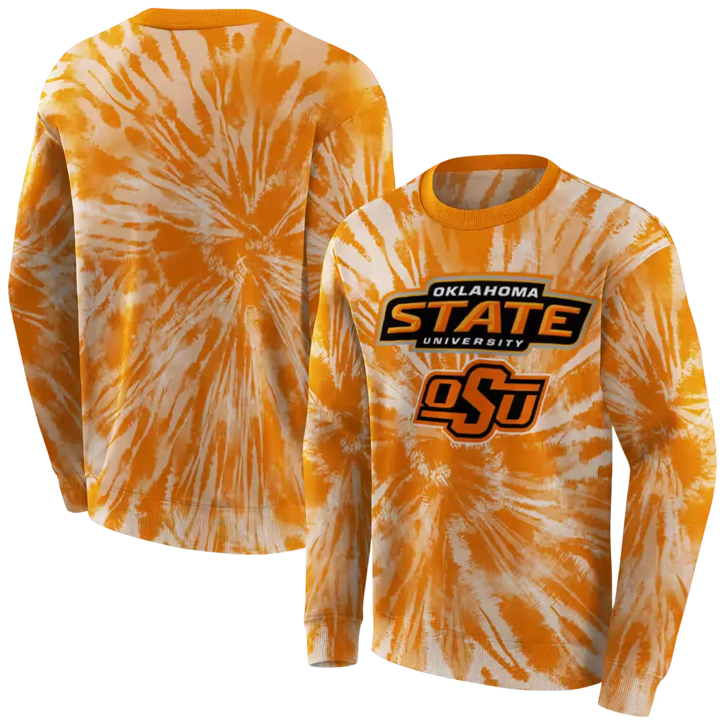 oklahoma state cowboys tie dye pattern orange hoodie premium grade oklahoma state cowboys tie dye pattern orange hoodie premium grade