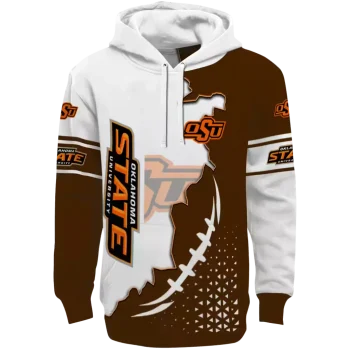 oklahoma state cowboys triangular pattern orange white hoodie best selling