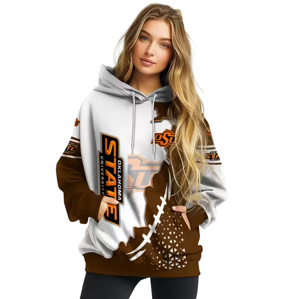 oklahoma state cowboys triangular pattern orange white hoodie high quality oklahoma state cowboys triangular pattern orange white hoodie high quality